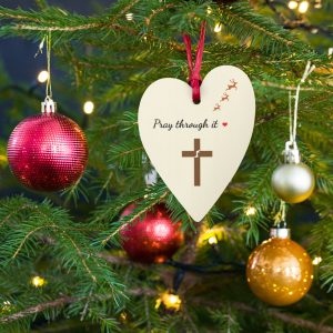 Antonia’s Promise™ “Pray Through It” Wooden Heart Ornament