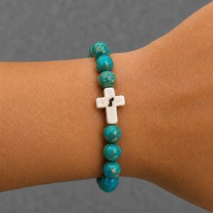 Antonia's Promise Blue Imperial Jasper Prayer Bracelet