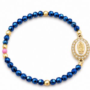 Blessed Mother Royal Blue & Gold Bracelet
